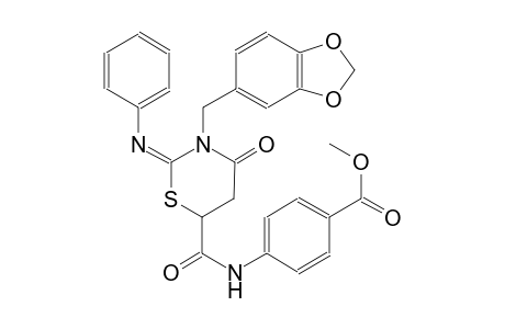 benzoic acid, 4-[[[(2E)-3-(1,3-benzodioxol-5-ylmethyl)tetrahydro-4-oxo-2-(phenylimino)-2H-1,3-thiazin-6-yl]carbonyl]amino]-, methyl ester