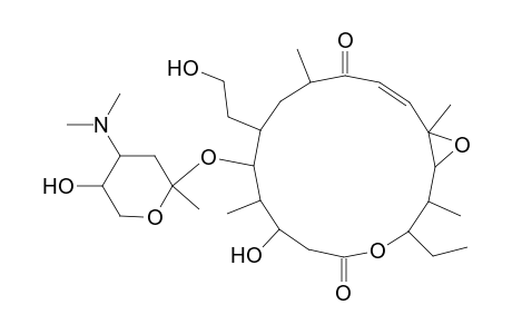4-Hydroxy-6-(2-methyl-4-dimethylamino-5-hydroxy-1-oxacyclohexyloxy)-7-(2-hydroxyethyl)-16-ethyl-5,9,13,15-tetramethyl-13,14-epoxy-1-oxacyclohexadeca-11-en-2,10-dione