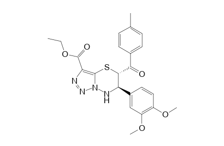 (5S*,6R*)-6-(3,4-Dimethoxyphenyl)-5-(4-methylbenzoyl)-6,7-dihydro-5H-[1,2,3]triazolo[5,1-b][1,3,4]thiadiazine-3-carboxylic acid ethyl ester