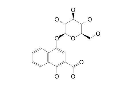 RUBINAPHTHIN-A;2-CARBOXY-1,4-NAPHTHOHYDROQUINONE-4-O-BETA-D-GLUCOPYRANOSIDE