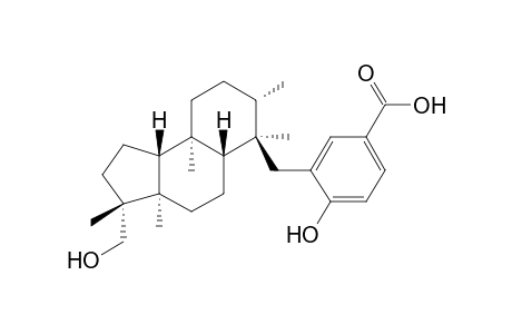 3-[[(3R,3aR,5aS,6R,7S,9aS,9bR)-3,3a,6,7,9a-pentamethyl-3-methylol-2,4,5,5a,7,8,9,9b-octahydro-1H-benz[e]inden-6-yl]methyl]-4-hydroxy-benzoic acid