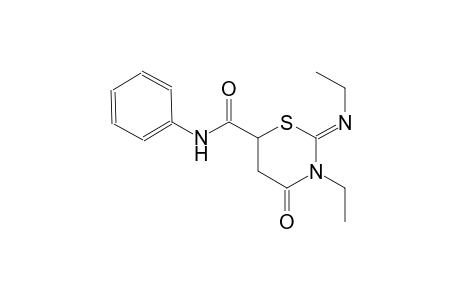 (2Z)-3-ethyl-2-[(Z)-ethylimino]-4-oxo-N-phenyltetrahydro-2H-1,3-thiazine-6-carboxamide