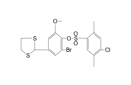 2-bromo-4-(1,3-dithiolan-2-yl)-6-methoxyphenol, 4-chloro-2,5-xylenesulfonate