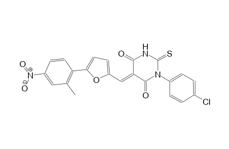 (5E)-1-(4-chlorophenyl)-5-{[5-(2-methyl-4-nitrophenyl)-2-furyl]methylene}-2-thioxodihydro-4,6(1H,5H)-pyrimidinedione