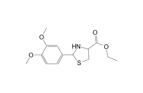ethyl 2-(3,4-dimethoxyphenyl)-1,3-thiazolidine-4-carboxylate
