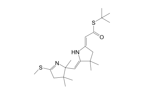 [4,4-Dimethyl-5-(2,3,3-trimethyl-5-methylthio-3,4(2H)-dihydropyrrol-2-ylmethylene)pyrrolidin-2-ylidene]thioacetic acid, S-tert.-butyl ester