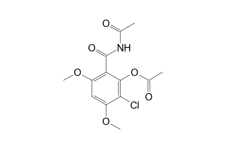 N-acetyl-3-chloro-4,6-dimethoxysalicylamide, acetate