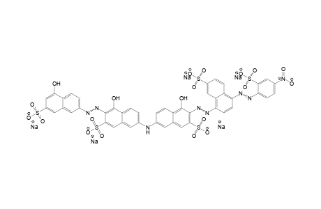 Pentasodium 4-hydroxy-7-({5-hydroxy-6-[(5-hydroxy-7-sulfonato-2-naphthyl)diazenyl]-7-sulfonato-2-naphthyl}amino)-3-({4-[(4-nitro-2-sulfonatophenyl)diazenyl]-7-sulfonato-1-naphthyl}diazenyl)-2-naphthalenesulfonate