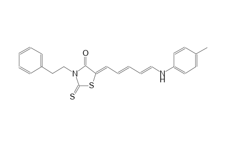 (5Z)-3-(2-phenylethyl)-2-thioxo-5-[(2E,4E)-5-(4-toluidino)-2,4-pentadienylidene]-1,3-thiazolidin-4-one