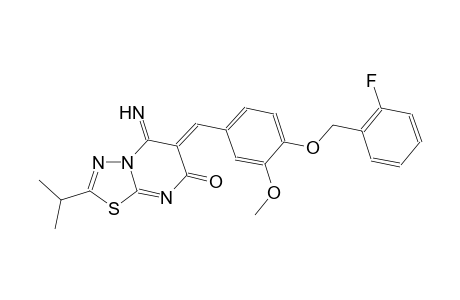7H-[1,3,4]thiadiazolo[3,2-a]pyrimidin-7-one, 6-[[4-[(2-fluorophenyl)methoxy]-3-methoxyphenyl]methylene]-5,6-dihydro-5-imino-2-(1-