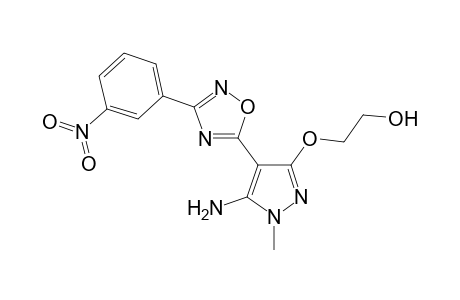2-Amino-3-[(2'-hydroxyethoxy)-4'-{ 9"-(m-nitrophenyl)}-7",8",10"-oxadiazol-6"-yl]-1-methylpyrazole