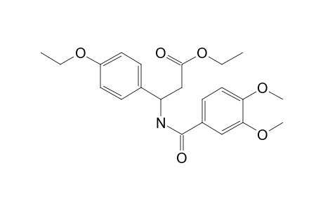 Propionic acid, 3-(3,4-dimethoxybenzoylamino)-3-(4-ethoxyphenyl)-, ethyl ester