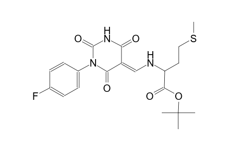 tert-butyl 2-{[(E)-(1-(4-fluorophenyl)-2,4,6-trioxotetrahydro-5(2H)-pyrimidinylidene)methyl]amino}-4-(methylsulfanyl)butanoate