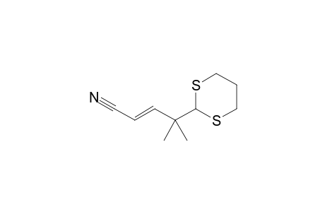 (E)-4-(1,3-Dithian-2-yl)-4-methylpent-2-enenitrile