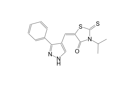 (5E)-3-isopropyl-5-[(3-phenyl-1H-pyrazol-4-yl)methylene]-2-thioxo-1,3-thiazolidin-4-one