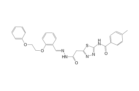 4-methyl-N-[5-(2-oxo-2-{(2E)-2-[2-(2-phenoxyethoxy)benzylidene]hydrazino}ethyl)-1,3,4-thiadiazol-2-yl]benzamide