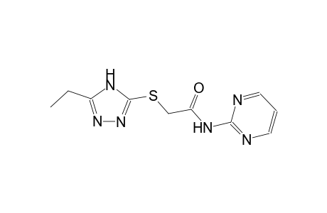 2-[(5-ethyl-4H-1,2,4-triazol-3-yl)sulfanyl]-N-(2-pyrimidinyl)acetamide