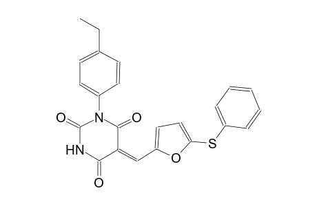 (5Z)-1-(4-ethylphenyl)-5-{[5-(phenylsulfanyl)-2-furyl]methylene}-2,4,6(1H,3H,5H)-pyrimidinetrione