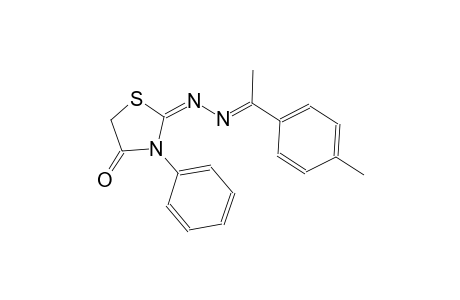 (2E)-2-{(2E)-2-[1-(4-methylphenyl)ethylidene]hydrazono}-3-phenyl-1,3-thiazolidin-4-one