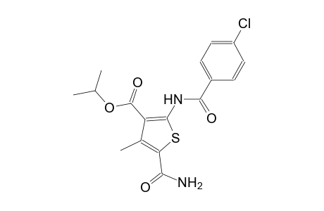isopropyl 5-(aminocarbonyl)-2-[(4-chlorobenzoyl)amino]-4-methyl-3-thiophenecarboxylate
