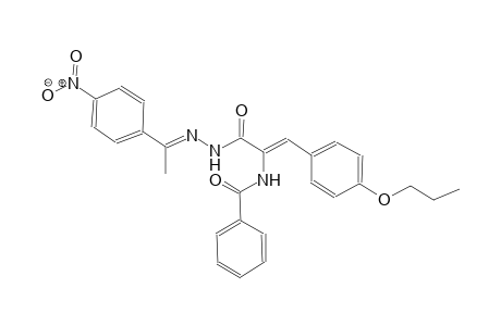 2-propenoic acid, 2-(benzoylamino)-3-(4-propoxyphenyl)-, 2-[(E)-1-(4-nitrophenyl)ethylidene]hydrazide, (2Z)-