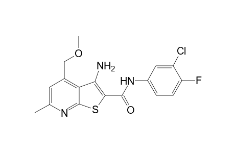 3-Amino-N-(3-chloro-4-fluorophenyl)-4-(methoxymethyl)-6-methylthieno[2,3-b]pyridine-2-carboxamide