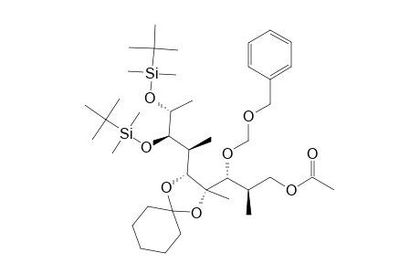 (2R,3R,4R,5R,6R,7S,8R)-1-ACETOXY-3-(BENZYLOXYMETHOXY)-7,8-DI-(TERT.-BUTYLDIMETHYLSILOXY)-4,5-(CYCLOHEXYLIDENEDIOXY)-2,4,6-TRIMETHYLNONANE