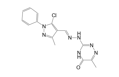 1H-pyrazole-4-carboxaldehyde, 5-chloro-3-methyl-1-phenyl-, (4,5-dihydro-6-methyl-5-oxo-1,2,4-triazin-3-yl)hydrazone