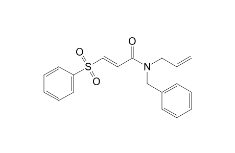 (E)-3-(benzenesulfonyl)-N-(phenylmethyl)-N-prop-2-enyl-2-propenamide