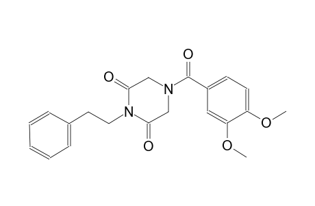 2,6-piperazinedione, 4-(3,4-dimethoxybenzoyl)-1-(2-phenylethyl)-