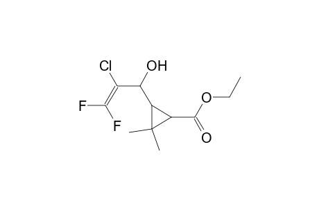 Cyclopropanecarboxylic acid, 3-(2-chloro-3,3-difluoro-1-hydroxy-2-propenyl)-2,2-dimethyl-, ethyl ester