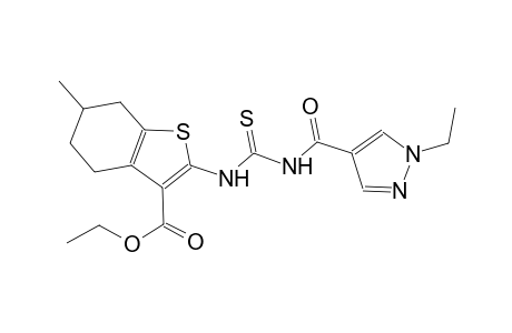 ethyl 2-[({[(1-ethyl-1H-pyrazol-4-yl)carbonyl]amino}carbothioyl)amino]-6-methyl-4,5,6,7-tetrahydro-1-benzothiophene-3-carboxylate