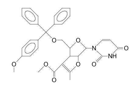 1-(5'-O-<4-Monomethoxy-trityl>-3'-C,2'-O-<1-methoxycarbonyl-2-methyl>-vinylene)-uracil