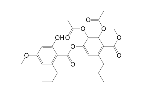 Benzoic acid, 2,3-bis(acetyloxy)-4-[(2-hydroxy-4-methoxy-6-propylbenzoyl)oxy]-6-propyl-, methyl ester