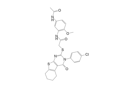 N-[5-(acetylamino)-2-methoxyphenyl]-2-{[3-(4-chlorophenyl)-4-oxo-3,4,5,6,7,8-hexahydro[1]benzothieno[2,3-d]pyrimidin-2-yl]sulfanyl}acetamide