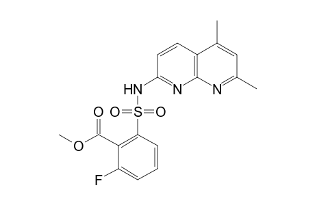 Benzoic acid, 2-[[(5,7-dimethyl-1,8-naphthyridin-2-yl)amino]sulfonyl]-6-fluoro-, methyl ester