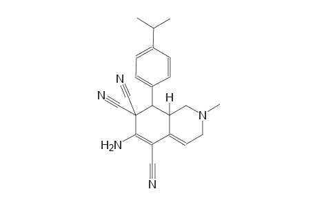 5,7,7(1H)-isoquinolinetricarbonitrile, 6-amino-2,3,8,8a-tetrahydro-2-methyl-8-[4-(1-methylethyl)phenyl]-, (8aR)-