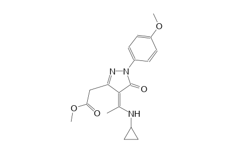 1H-pyrazole-3-acetic acid, 4-[1-(cyclopropylamino)ethylidene]-4,5-dihydro-1-(4-methoxyphenyl)-5-oxo-, methyl ester, (4Z)-