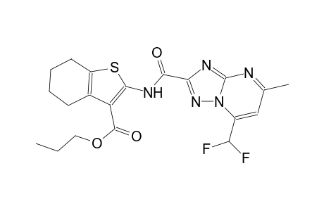 propyl 2-({[7-(difluoromethyl)-5-methyl[1,2,4]triazolo[1,5-a]pyrimidin-2-yl]carbonyl}amino)-4,5,6,7-tetrahydro-1-benzothiophene-3-carboxylate