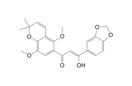 7-Hydroxy-2',5'-dimethoxy-3,4-methylenedioxy-[6",6"-dimethylpyrano(2",3":4',3')]chalcone