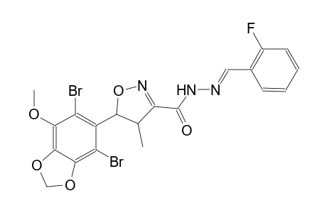 3-isoxazolecarboxylic acid, 5-(4,6-dibromo-7-methoxy-1,3-benzodioxol-5-yl)-4,5-dihydro-4-methyl-, 2-[(E)-(2-fluorophenyl)methylidene]hydrazide