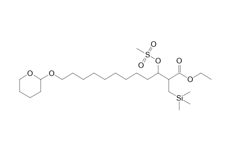 3-Methylsulfonyloxy-12-(2-oxanyloxy)-2-(trimethylsilylmethyl)dodecanoic acid ethyl ester