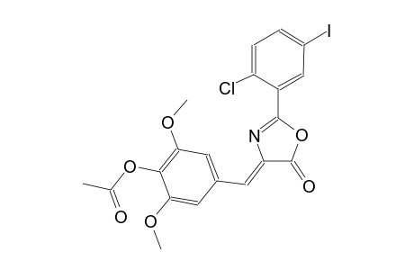 4-[(Z)-(2-(2-chloro-5-iodophenyl)-5-oxo-1,3-oxazol-4(5H)-ylidene)methyl]-2,6-dimethoxyphenyl acetate