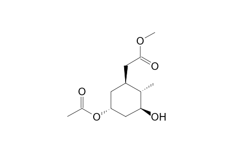 2-[(1S,2S,3S,5R)-5-acetoxy-3-hydroxy-2-methyl-cyclohexyl]acetic acid methyl ester