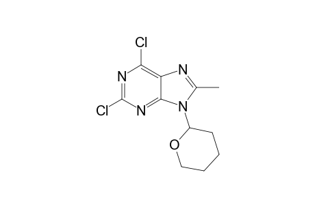 2,6-bis(chloranyl)-8-methyl-9-(oxan-2-yl)purine