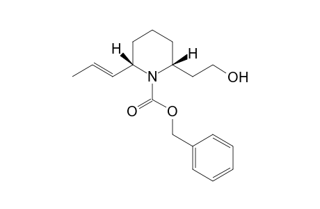 (2R,6S)-2-(2-hydroxyethyl)-6-[(E)-prop-1-enyl]-1-piperidinecarboxylic acid (phenylmethyl) ester
