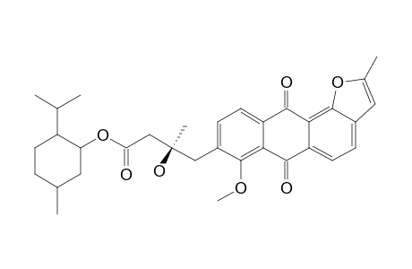 (-)-menthyl (3R)-3-hydroxy-4-(7'-methoxy-2'-methyl-6',11'-dioxo-6',11'-dihydroanthra[1',2'-b]furan-8'-yl)-3-methylbutanoate
