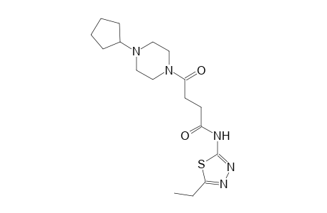 4-(4-cyclopentyl-1-piperazinyl)-N-(5-ethyl-1,3,4-thiadiazol-2-yl)-4-oxobutanamide