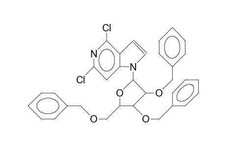 4,6-Dichloro-1-(2,3,5-tri-O-benzyl-A-D-arabinofuranosyl)-1H-pyrrolo(3,2-C)pyridine