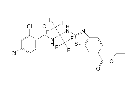 2-[[1-[(2,4-dichlorobenzoyl)amino]-2,2,2-trifluoro-1-(trifluoromethyl)ethyl]amino]-1,3-benzothiazole-6-carboxylic acid ethyl ester